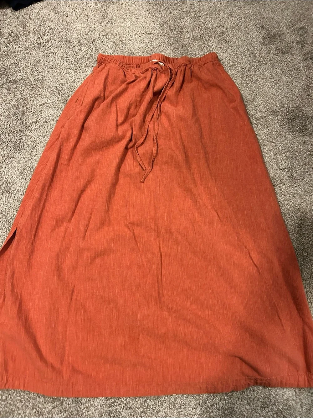 Universal Thread Rust Drawstring Midi Skirt - Picture 2 of 3